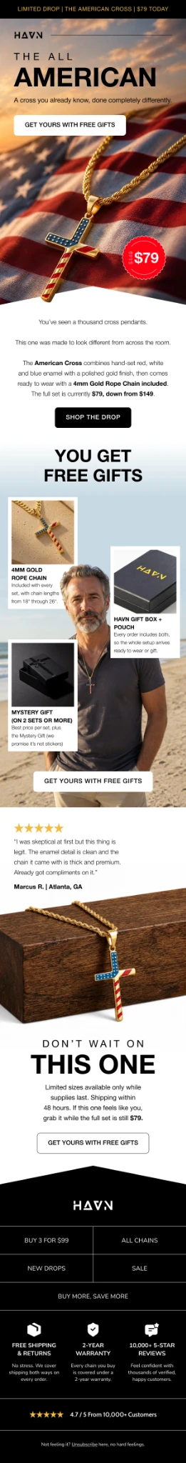 HAVN All American campaign email
